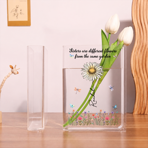 Sisters Are Different Flowers From The Same Garden - Acrylic Book Vase for Flowers, Transparent Flower Vase for Home Decor 698780ff-cda4-47cd-9fde-55e88d6b8304-1.png