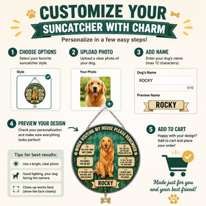 Dog House Rules Doormat – Custom Pet Portrait & Name - Personalized 1 Layered Suncatcher with Charm 6989be5b-47a6-4d0a-9a53-25ff356648f1.jpg