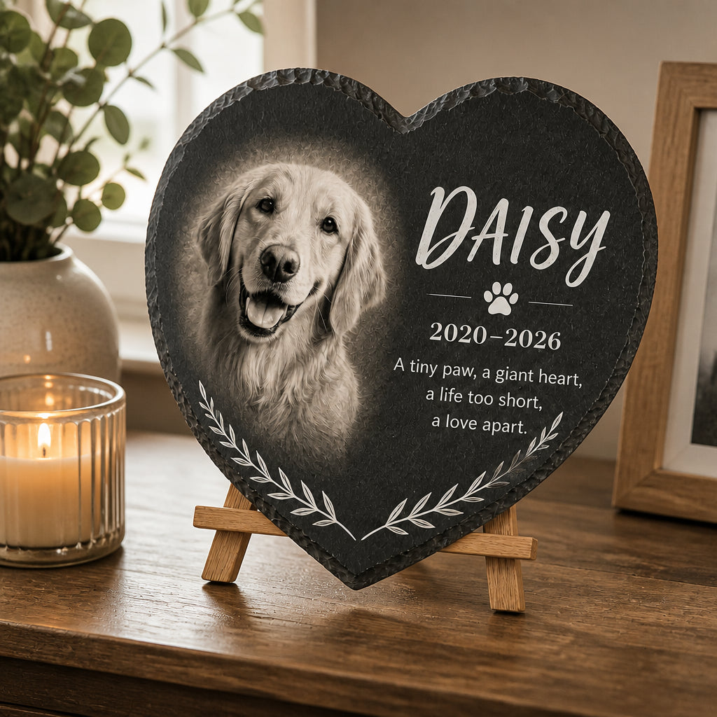 Heart-Shaped Slate Pet Memorial – Photo, Name & Years - Personalized Slate Memorial Stone 699d274e-d97b-4289-b512-489feb56109e.jpg