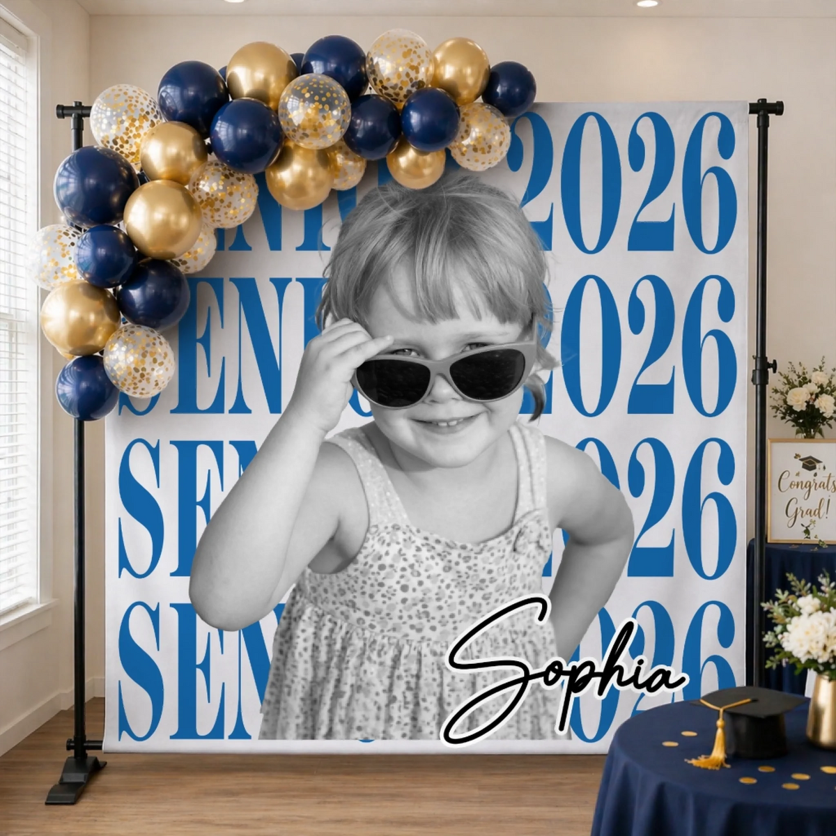 Custom Photo Graduation Backdrop - Personalized Graduation Gifts For Him, Her - From Little Dreams To Big Achievements