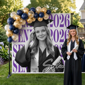 Custom Photo Graduation Backdrop - Personalized Graduation Gifts For Him, Her - From Little Dreams To Big Achievements