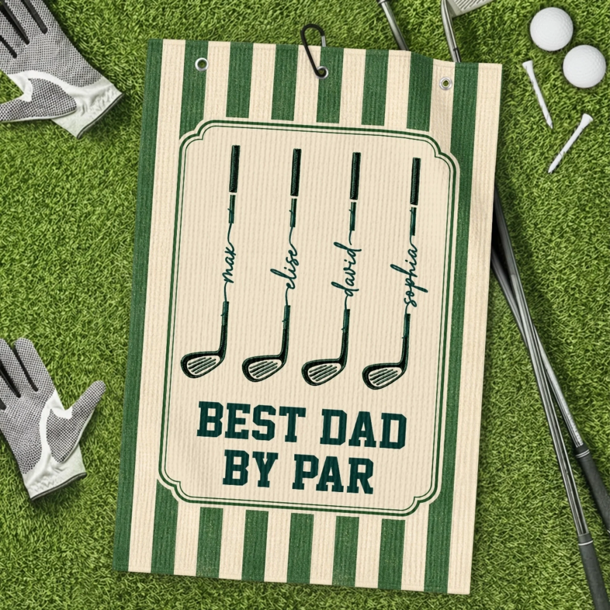Golf More Worry Less - Custom Golf Towel - Personalized Father's Day Birthday Golf Gifts For Dad, Grandpa