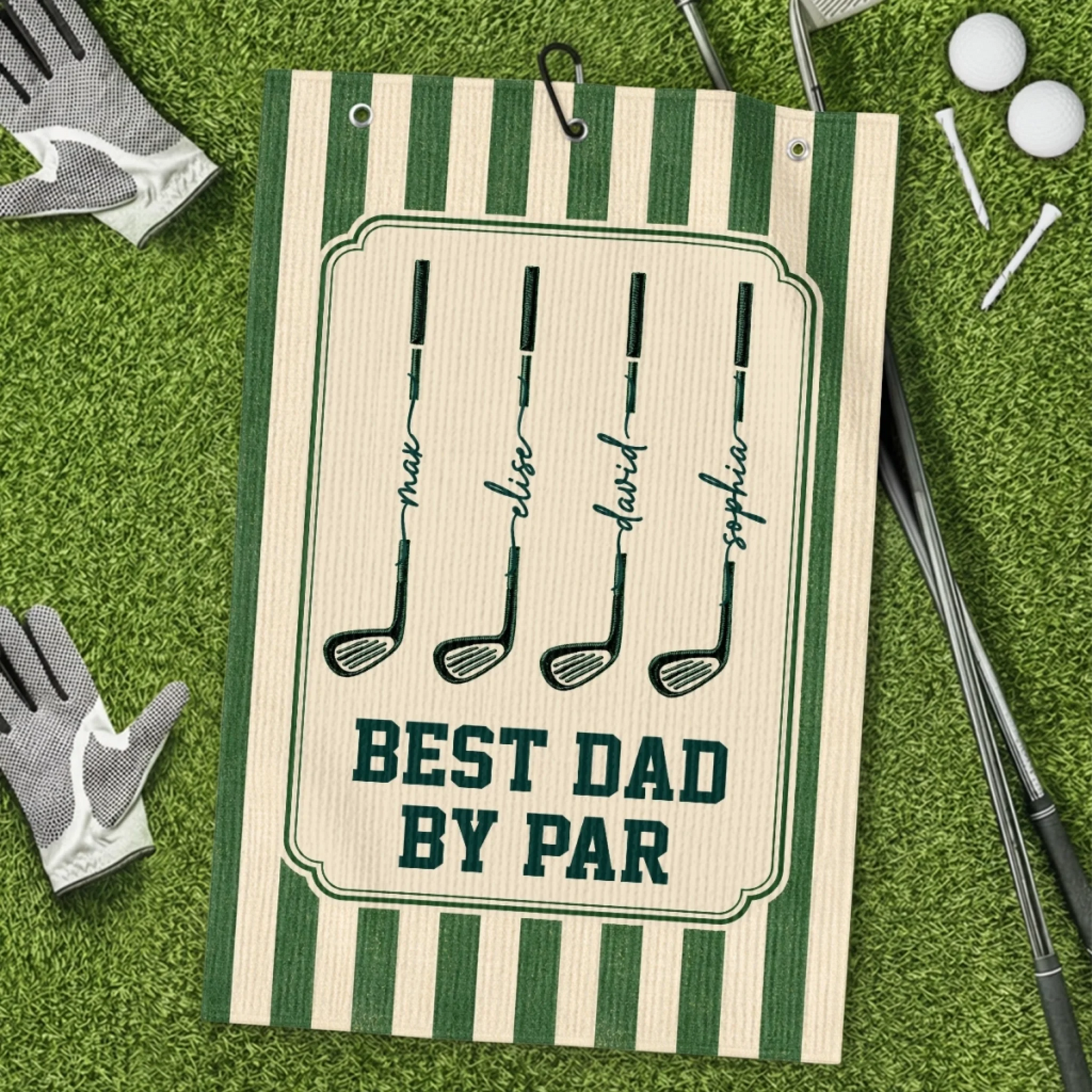 Golf More Worry Less - Custom Golf Towel - Personalized Father's Day Birthday Golf Gifts For Dad, Grandpa