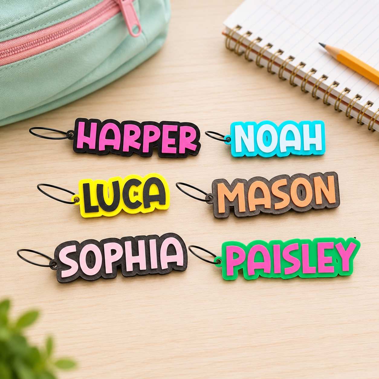 Personalized Kids Backpack Tag | Custom Name Keychain | Bag Tag for Lunch Box, Backpack, Water Bottle & Beach Bag 69a0388b-38e8-4810-ab66-a0f4662817d8-banner-1.png