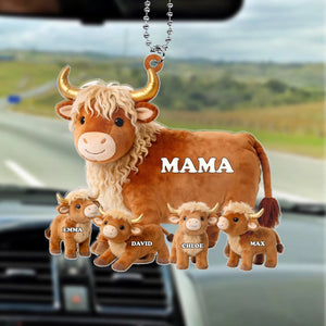 Highland Cow Mom Grandma - Personalized Acrylic Car Hanger Mother s Day, Gift For Mom, Grandma 69b10bb24a4d4.jpg