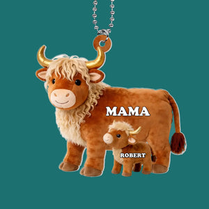 Highland Cow Mom Grandma - Personalized Acrylic Car Hanger Mother s Day, Gift For Mom, Grandma 69b10c1a5d059.jpg