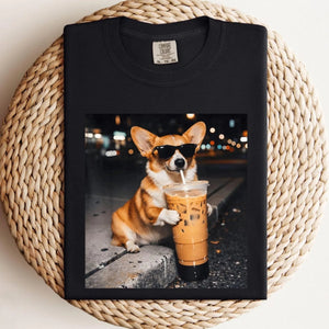 Funny Dog Cat Drinking Iced Coffee - Funny Personalized T-Shirt Dog Cat Lover Gift 69cf7bf126516.jpg
