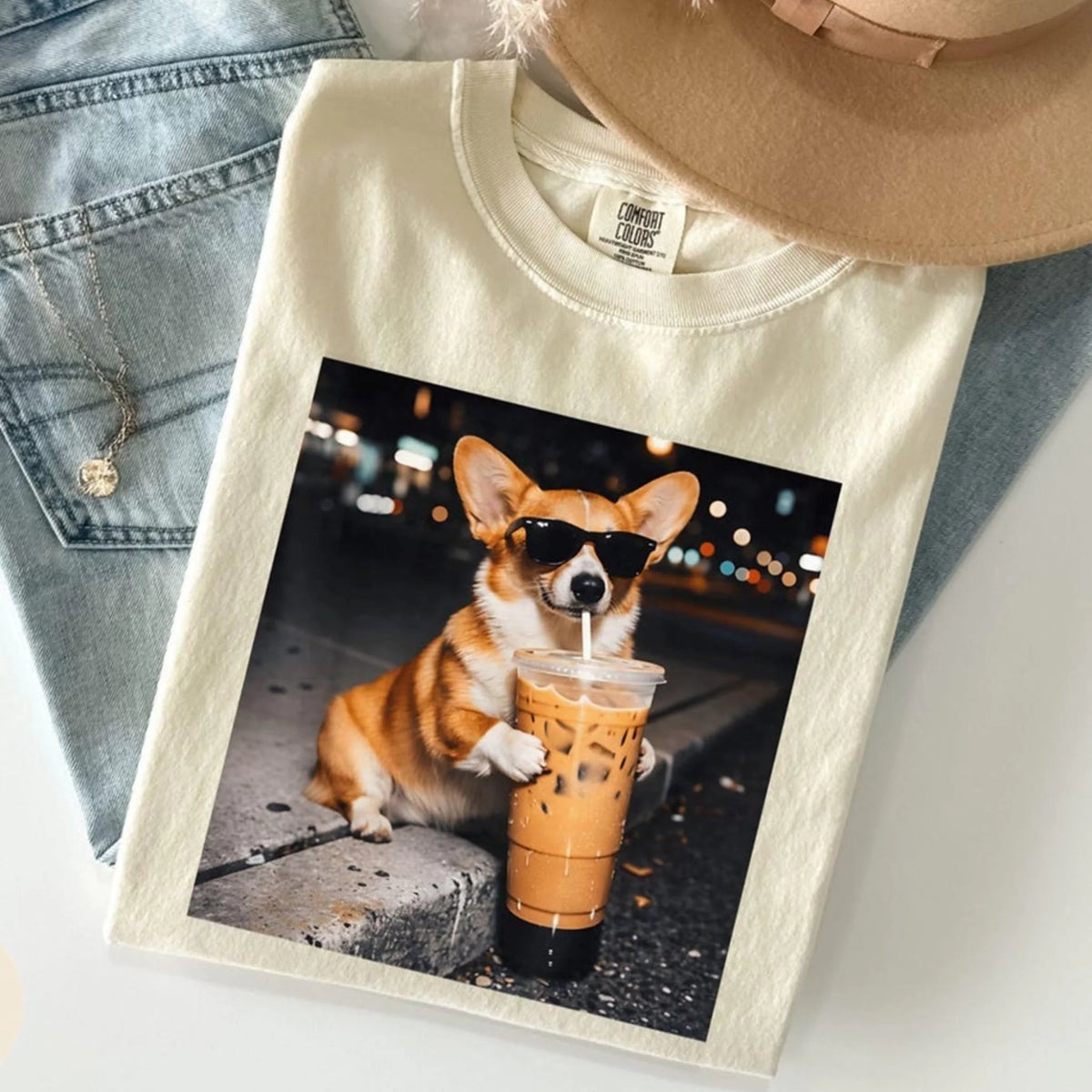 Funny Dog Cat Drinking Iced Coffee - Funny Personalized T-Shirt Dog Cat Lover Gift 69cf7bf274be1.jpg