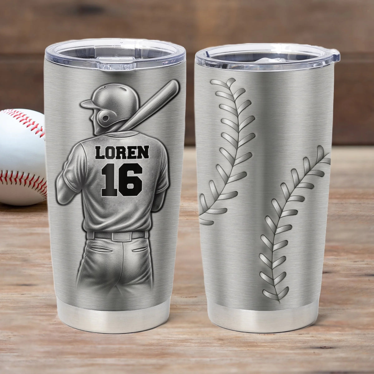 Baseball Player With Name & Number - Personalized Tumbler, Gift For Baseball Lover 69d519307b13d.jpg
