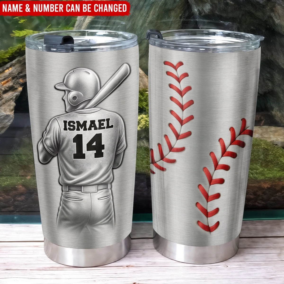 Baseball Player With Name & Number - Personalized Tumbler, Gift For Baseball Lover 69d5193097886.jpg