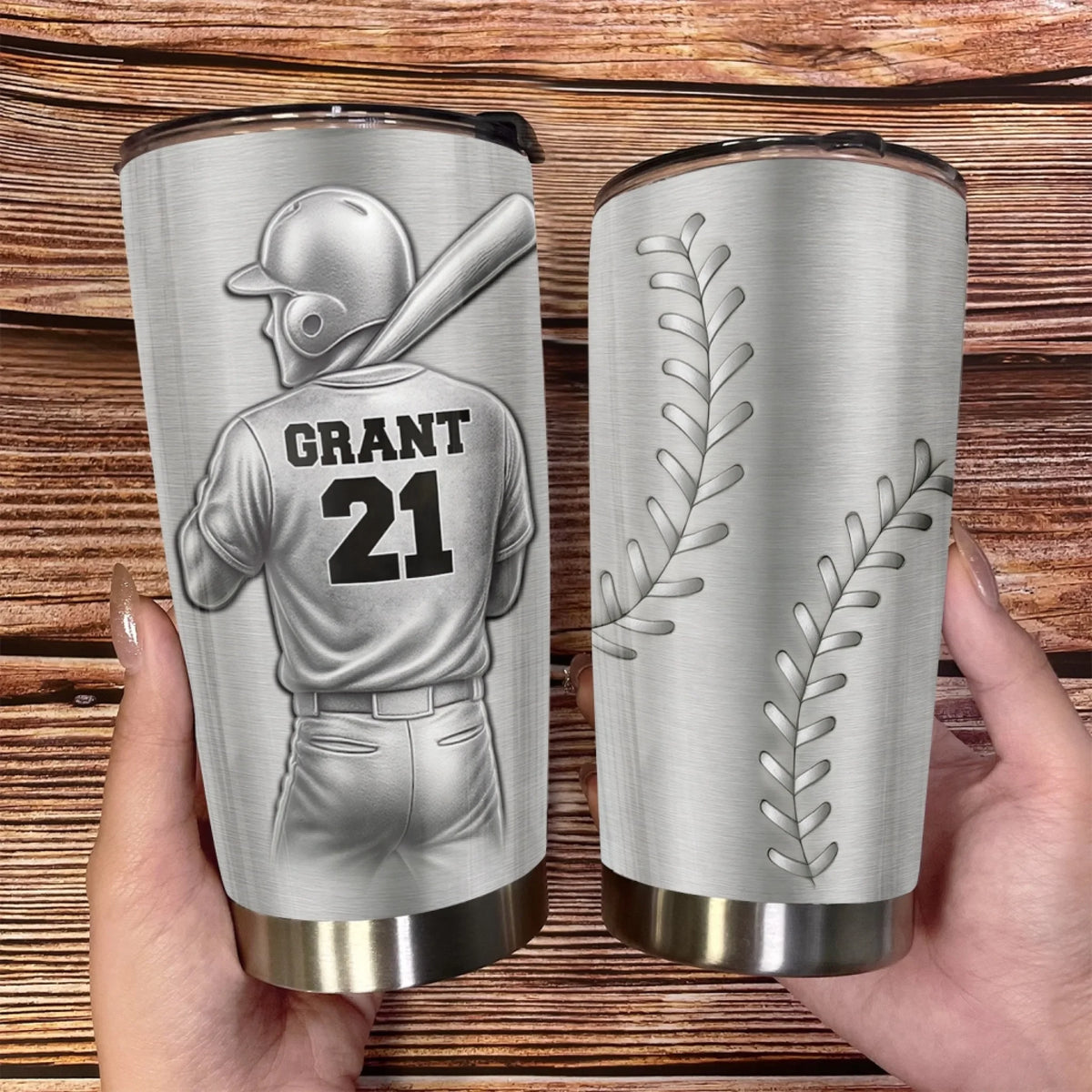 Baseball Player With Name & Number - Personalized Tumbler, Gift For Baseball Lover 69d51930ba889.jpg
