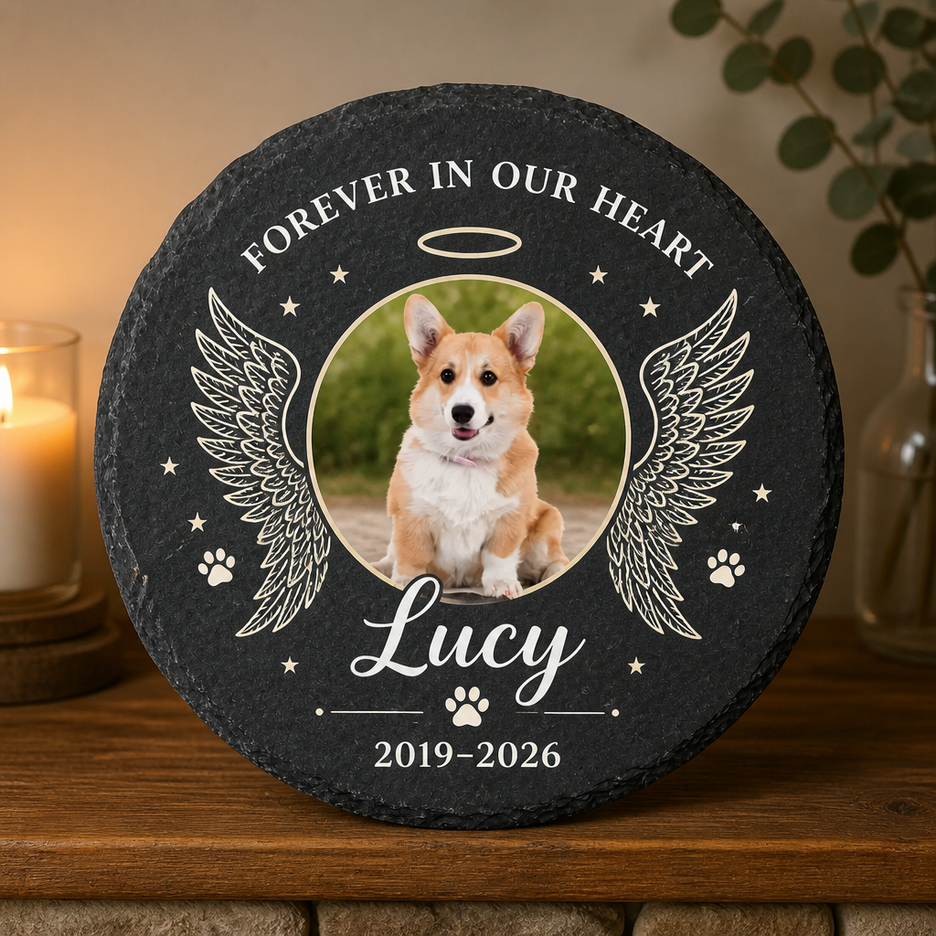 Pet Memorial Slate – Forever In Our Heart (Photo, Name & Years) - Personalized Slate Memorial Stone 69f10376-24ed-4b5a-9567-23d63bd080cb.png