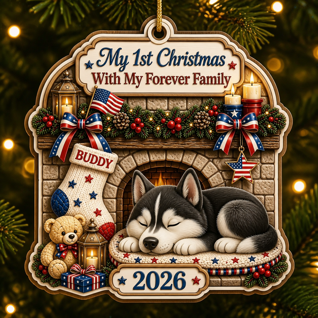 Pet’s 1st Christmas With My Forever Family Ornament – Name & Year - Personalized 3-Layered Wood Ornament 69f5fc2f-5feb-4af3-a1d1-939fb187862f.png