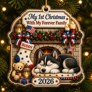 Pet’s 1st Christmas With My Forever Family Ornament – Name & Year - Personalized 3-Layered Wood Ornament 69f5fc2f-5feb-4af3-a1d1-939fb187862f.png
