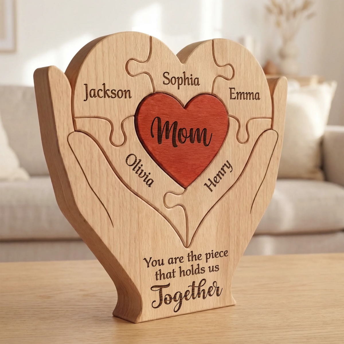 You Are The Piece - Custom Shaped Wooden Art Puzzle For Mom, Dad, Grandma, Grandpa