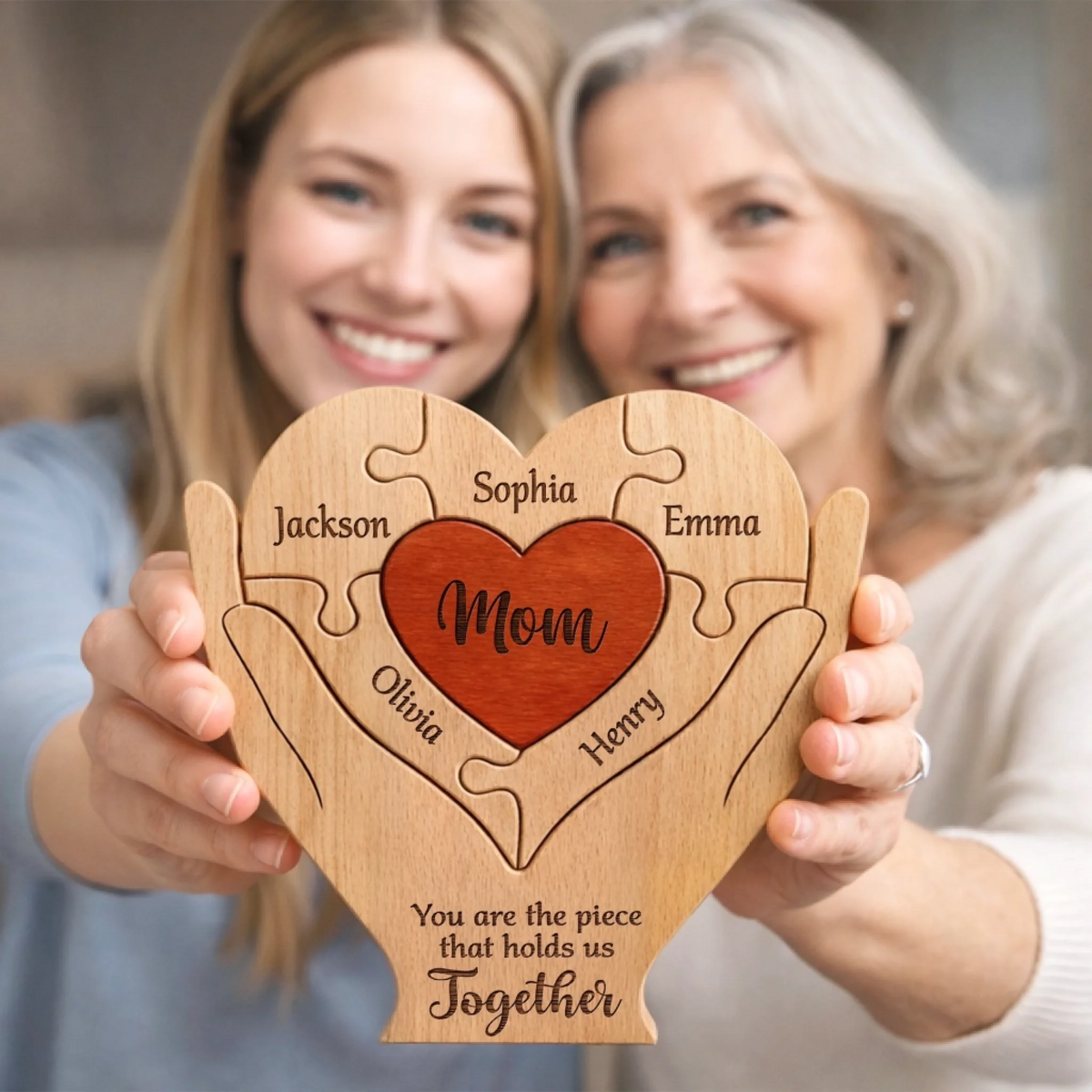 You Are The Piece - Custom Shaped Wooden Art Puzzle For Mom, Dad, Grandma, Grandpa