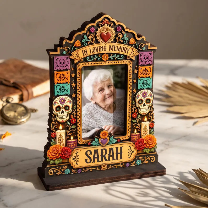 Personalized Día de los Muertos Memorial Photo Frame, Custom Ofrenda Altar Shrine Wooden Frame, Sugar Skull Remembrance Gift, Altar Keepsake 69fb6e92-8627-4c61-a221-79d2e49629cf-GFTGFGGGFF-4-.webp