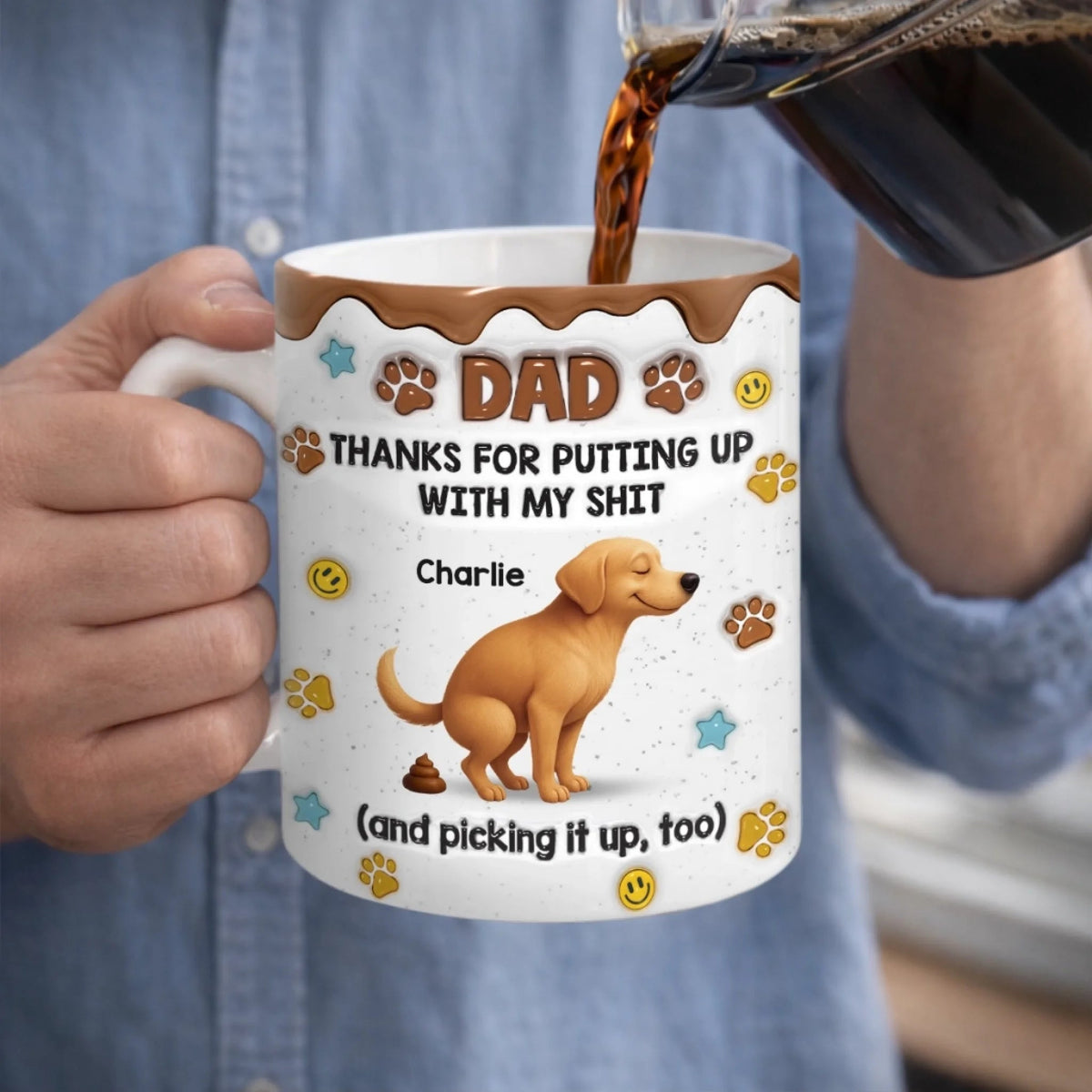 Thanks For Putting Up With My Sh*t - Custom 3D Inflated Effect Printed Mug