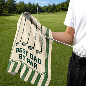 Golf More Worry Less - Custom Golf Towel - Personalized Father's Day Birthday Golf Gifts For Dad, Grandpa