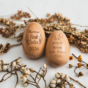 Personalized Musical Wooden Easter Egg Shakers, Custom Wooden Easter Egg, Engraved Egg Shaker Kids, Easter Gifts, Baby First Easter