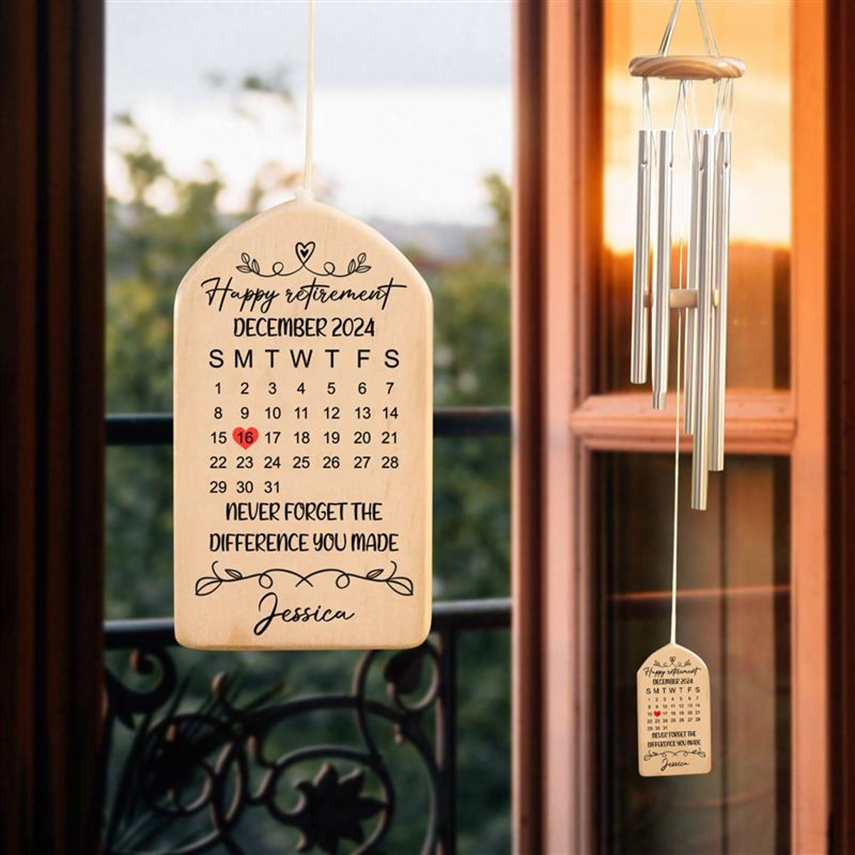 Custom Retirement Gifts for Men and Women Wind Chime, Never Forget the Difference You Made Appreciation, Gift for Coworker Keepsake