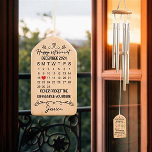 Custom Retirement Gifts for Men and Women Wind Chime, Never Forget the Difference You Made Appreciation, Gift for Coworker Keepsake
