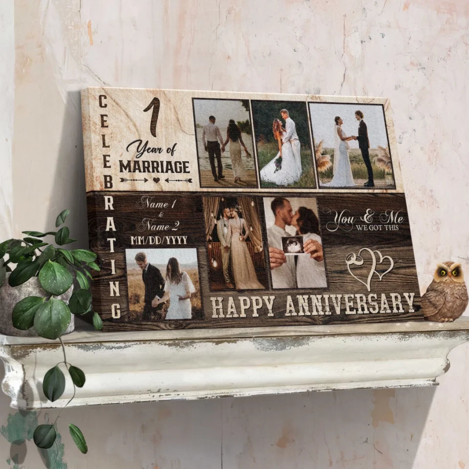 Custom Photo, Happy Wedding Anniversary Gifts, Marriage Gifts, Personalized Canvas For Couple