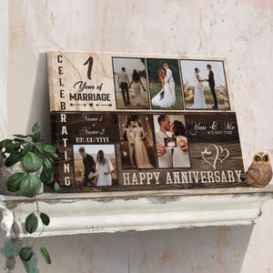 Custom Photo, Happy Wedding Anniversary Gifts, Marriage Gifts, Personalized Canvas For Couple