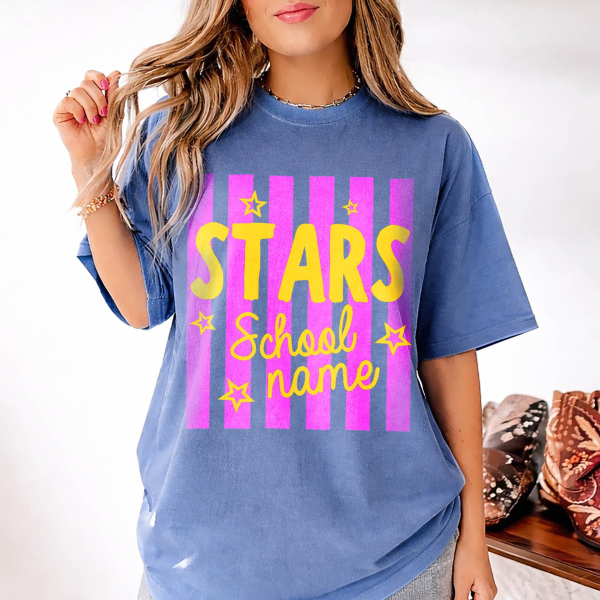 Custom Mascot Striped Shirt, School Spirit Shirt, Vintage Shirt, Checkered Leopard, Floral Preppy Letters, Back To School Shirt, Test Day