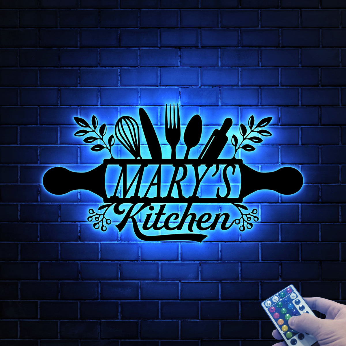 Custom Metal Sign for Kitchen Led Light, Kitchen Name Sign, Gift for Mom Grandma, Kitchen Wall Decor, Mothers Day Gift, Chef Sign, Tools