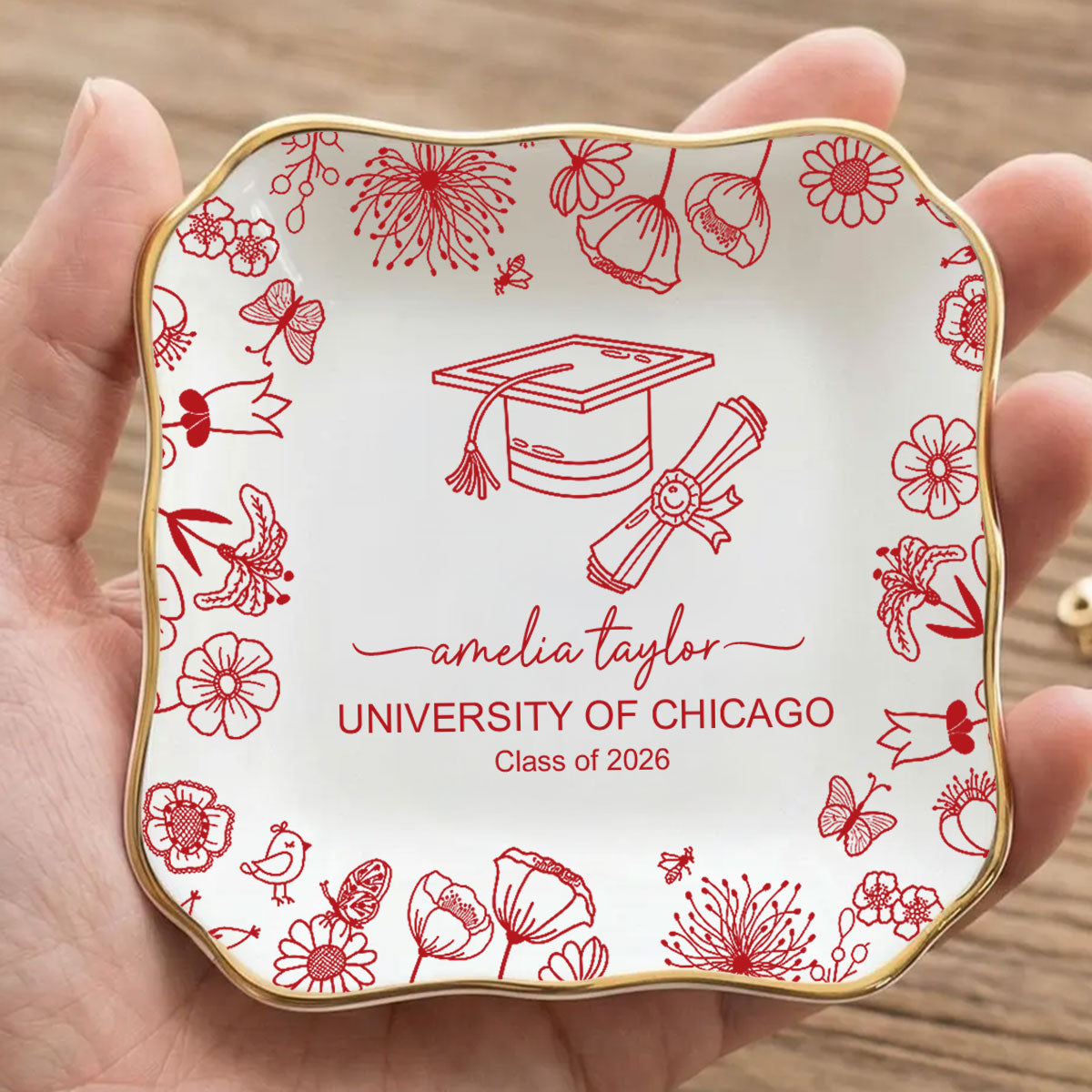 Personalized Graduation Gift for Her | Custom Class of 2026 Ceramic Trinket Dish | College University Graduation Gift | High School Senior Gift