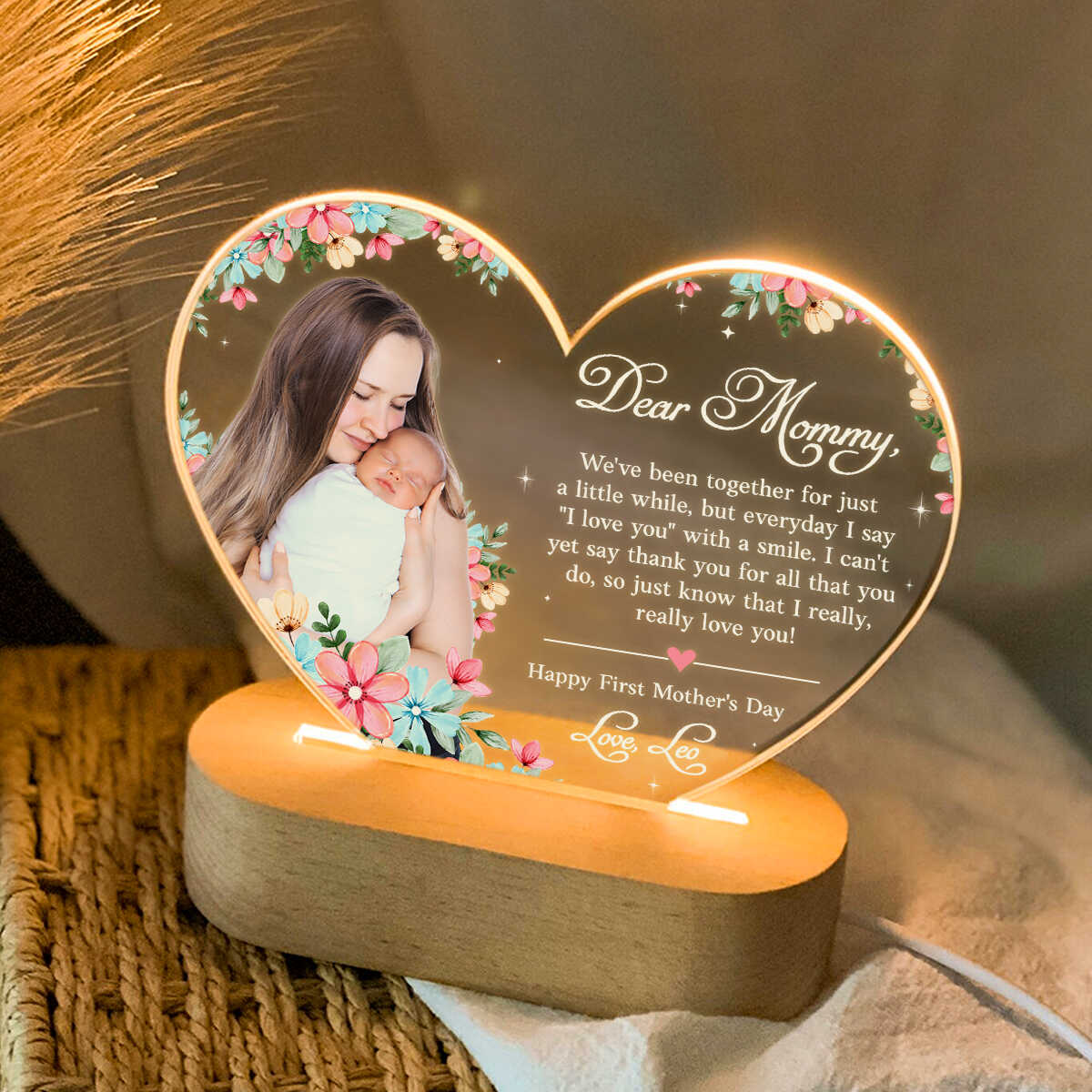 New Mom Personalized Night Light, First Mothers Day Gift For Mom, Mom Custom Night Light, New Mom Gifts