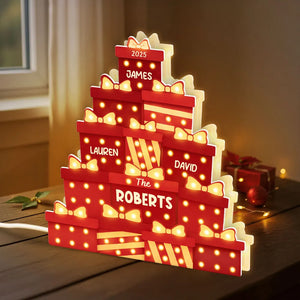 Christmas Family Gifts Box - Personalized Light Box - Gift For Family, Christmas Home Decoration