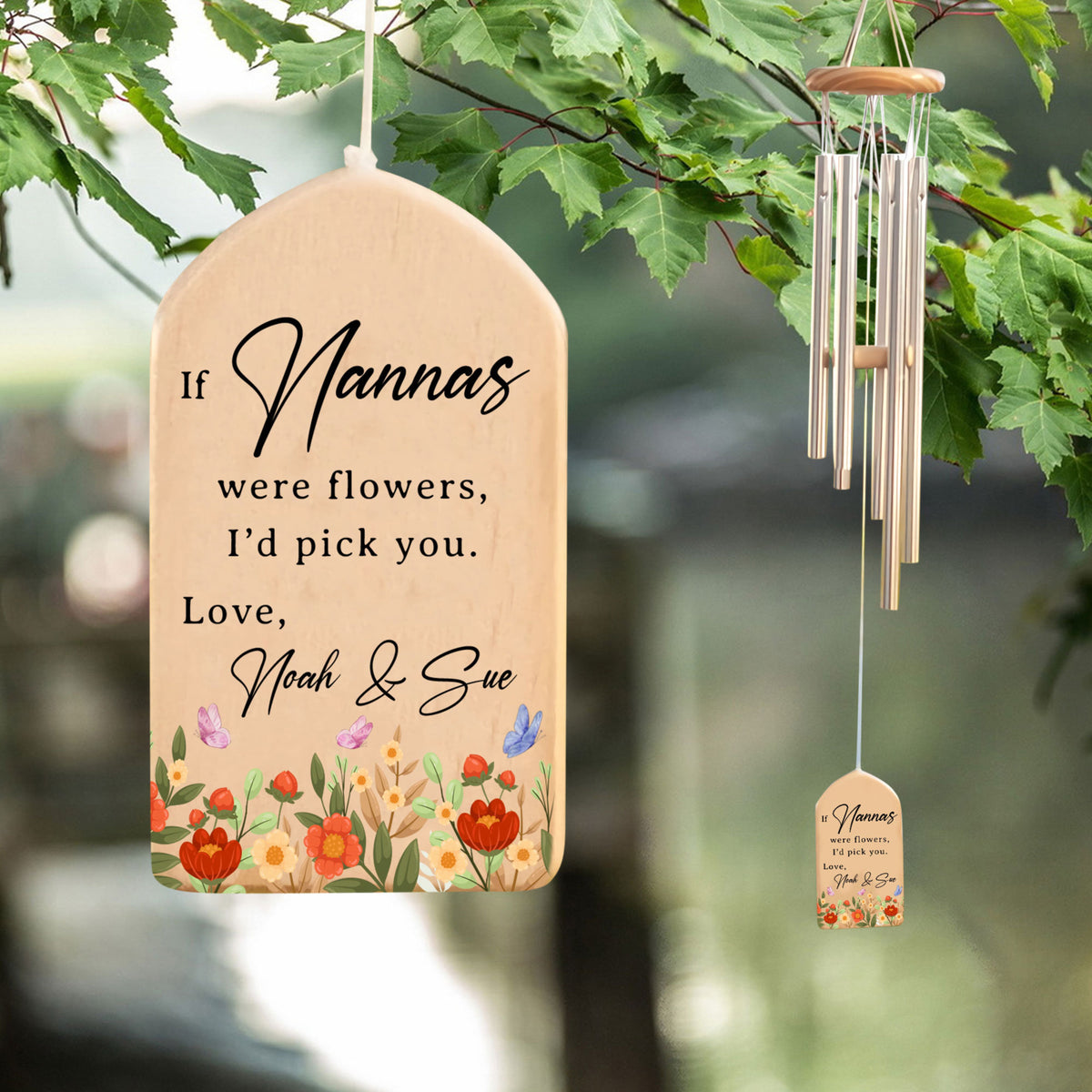 If Nannas were Flowers I'd Pick You - Personalized Windchime - Gift For Grandma, Mother's Day, Birthday Gift