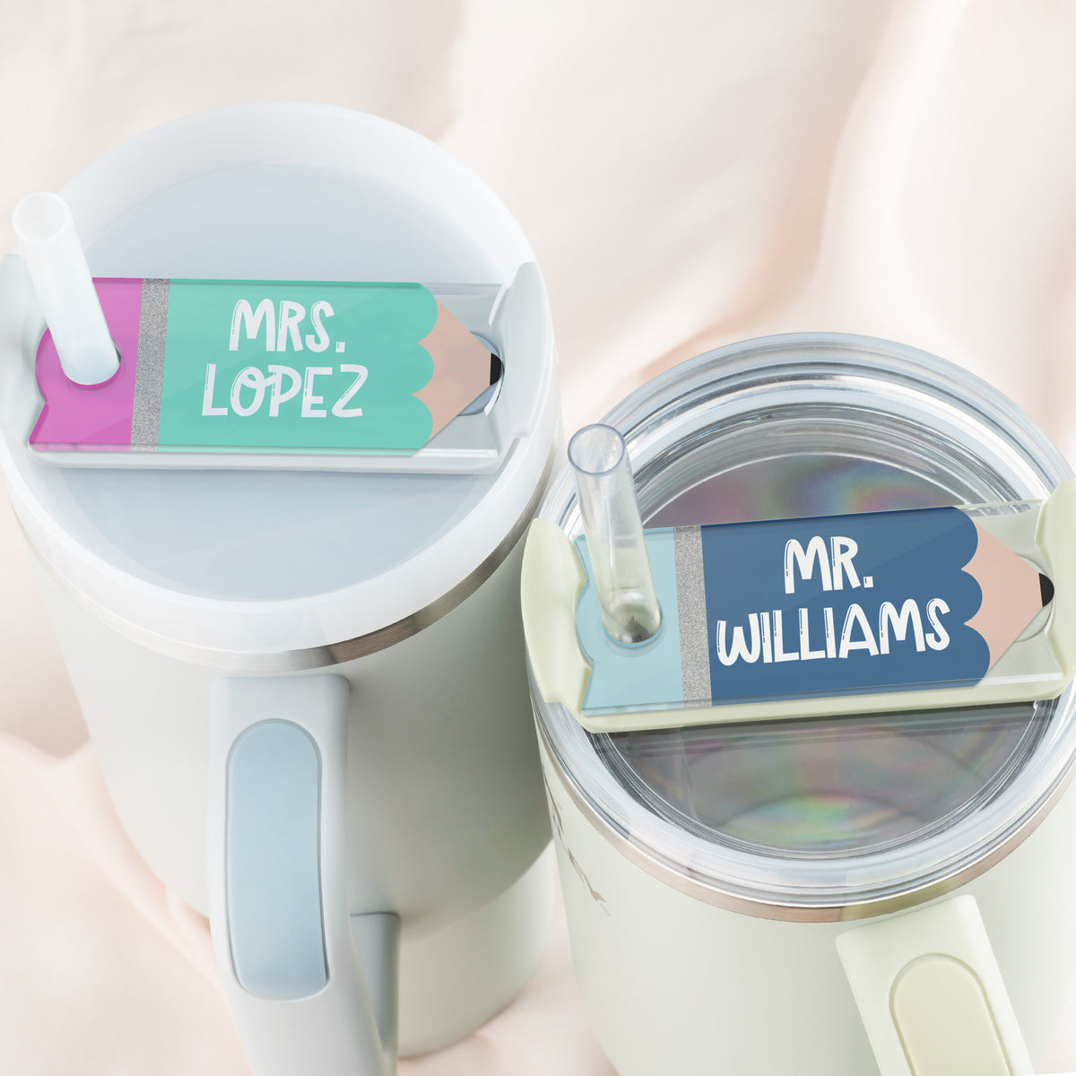 Teacher Stanley Name Plate, Pencil Tumbler Name Tag, Cup Accessories, Gifts for Teachers, Teacher Appreciation