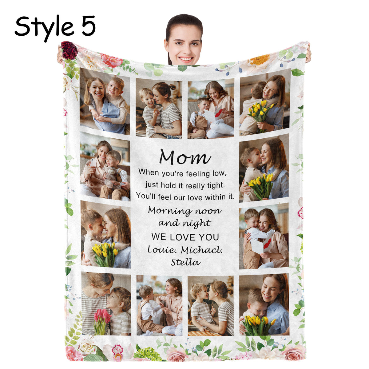 Mom When You're Feeling Low Just Hold It Really Tight - Personalized Blanket - Gift For Mother, Mother's Day, Birthday Gift