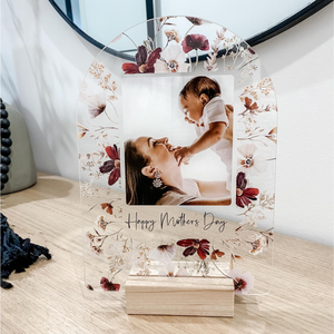 Personalised Mother's Day print | Floral Mother's Day Photo Plaque | Floral Mother's Day Photo Gift |First Mother's Day | Mother's Day Gift