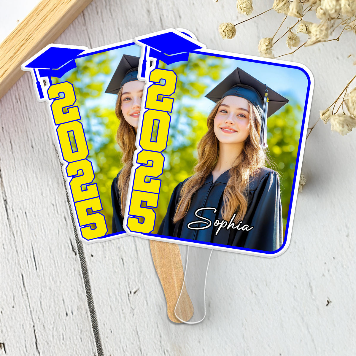 Custom Photo 2025 Graduation Perfect Gift Idea Face Fan