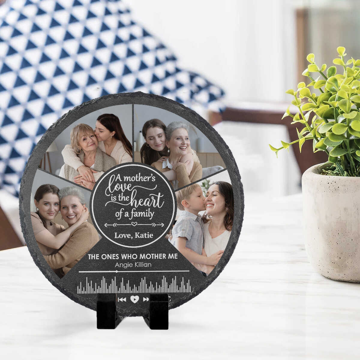 Mother The Heart Of The Family Custom Song And Photos - Personalized Stone - Happy Mother s Day Gift, Gift For Mom, Unique Gift For Mom