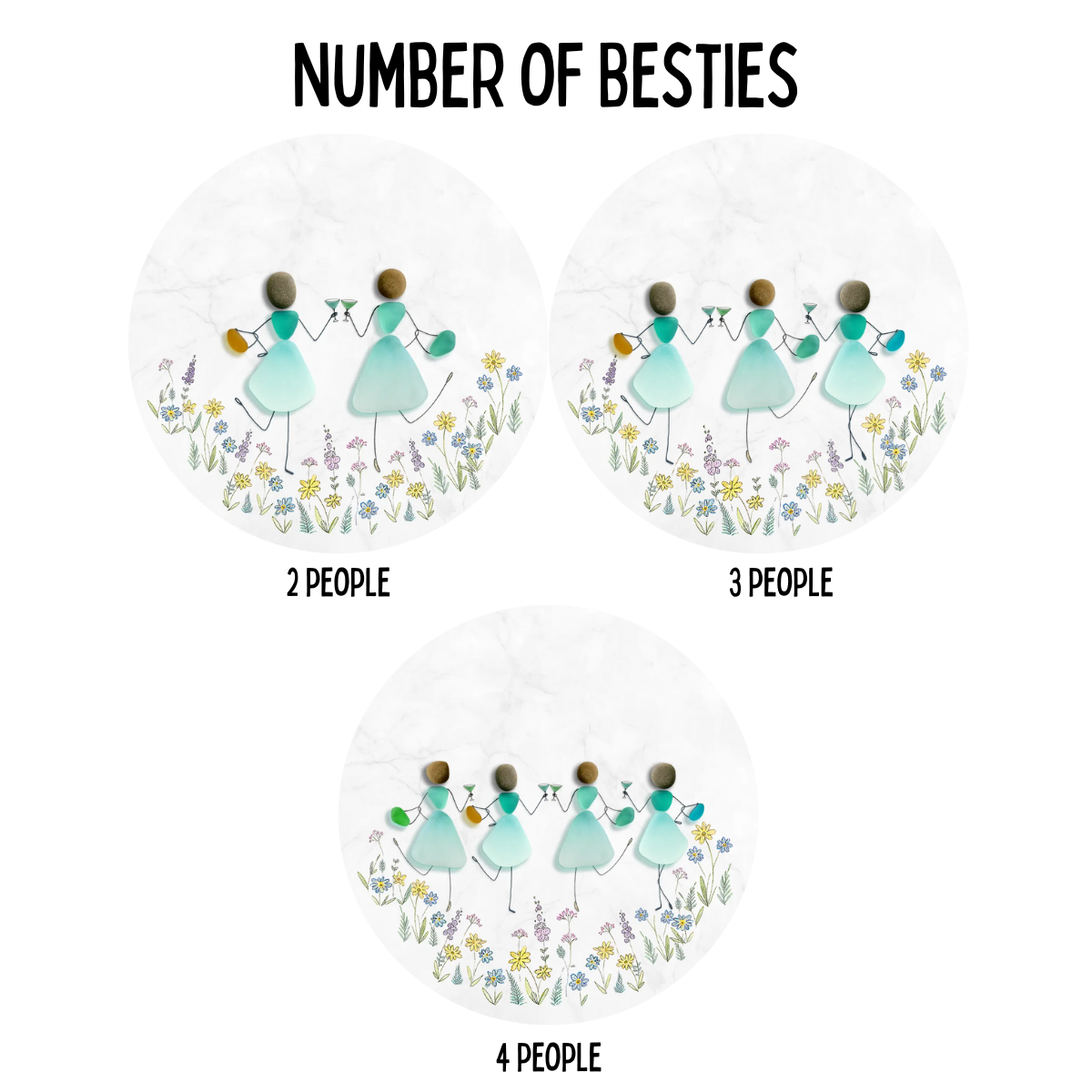 Sea Glass Besties Sisters - Personalized Ornament - Christmas Gift For Besties, Sisters, BFF