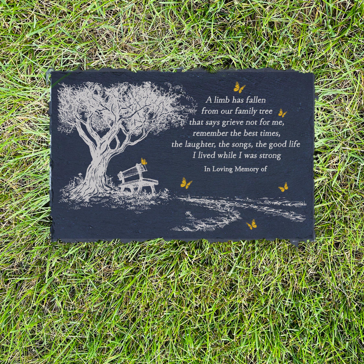 A Limb Has Fallen, Yellow Butterflies Sympathy Gift, Keepsake, Remembrance, Bereavement Gift, Loss of a Loved One