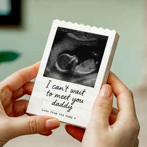 Daddy From The Bump Gift, I Cant Wait To Meet You Daddy Photo Block, New Dad Pregnancy Present, Fathers Day From Bump, Baby Scan Keepsake