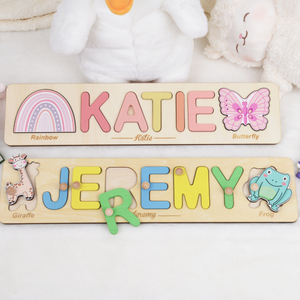 Personalized Name Puzzle, Easter Gifts for Kids, Wooden Toys, Baby Shower Gift, Custom Toddler Toys, First Birthday Gift