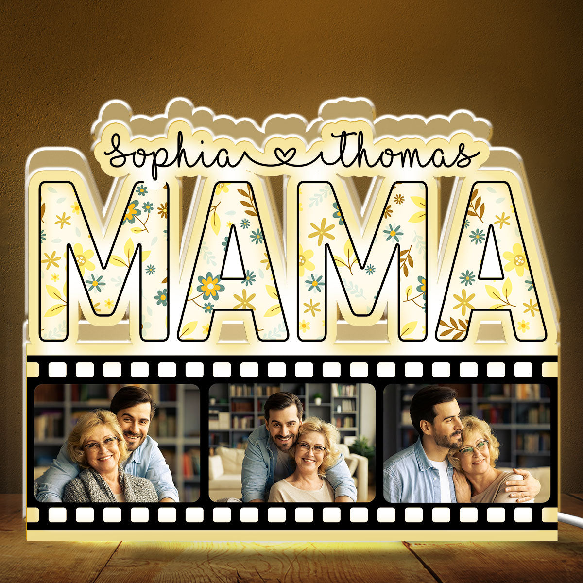 Mom Always Shines In Our Hearts - Personalized Acrylic Light Box - Gift For Mother