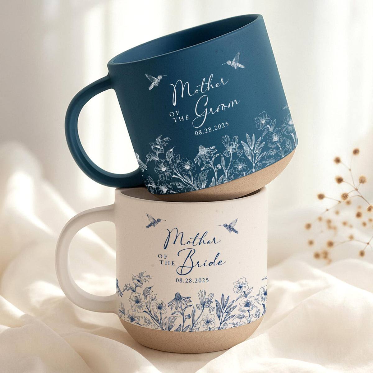Custom Wedding Gift For Mother Of The Bride & Groom Toile De Jouy Gift For Mom Mug, Mother Of The Bride Pottery Mug, Mom Of Groom