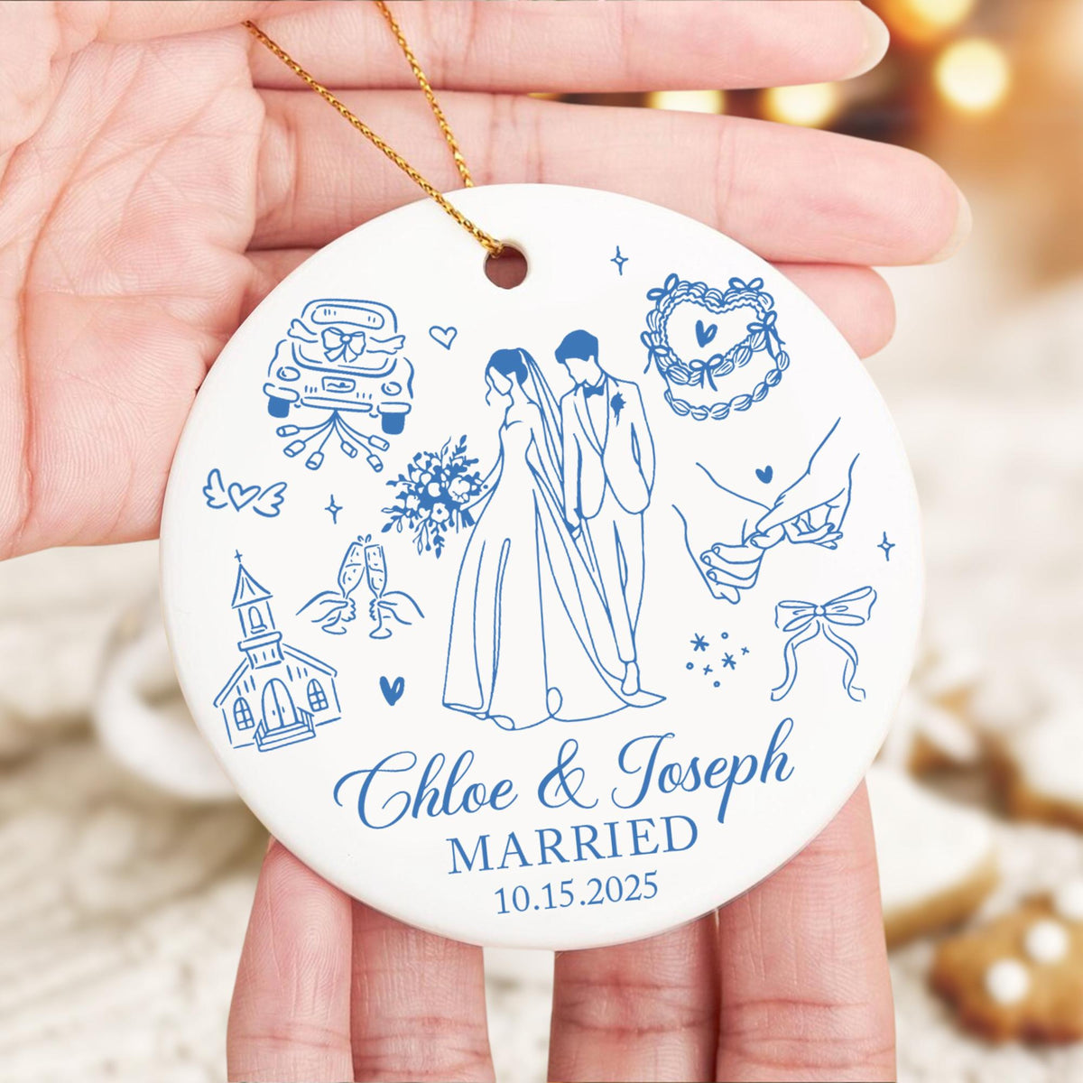 Personalized Married 2025 Ornament, Custom Bride And Groom Ornament, Mr and Mrs Ornament, Just Married Ornament, Christmas Gift For Couples