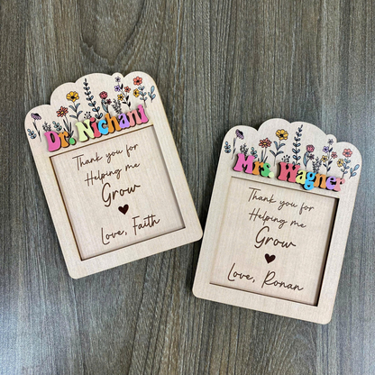 Sticky Note Holder Teacher Gift, Post Note Holder for Teacher Appreciation Gift, Notes Holder Teacher Name Gift, Teacher Gift for Desk