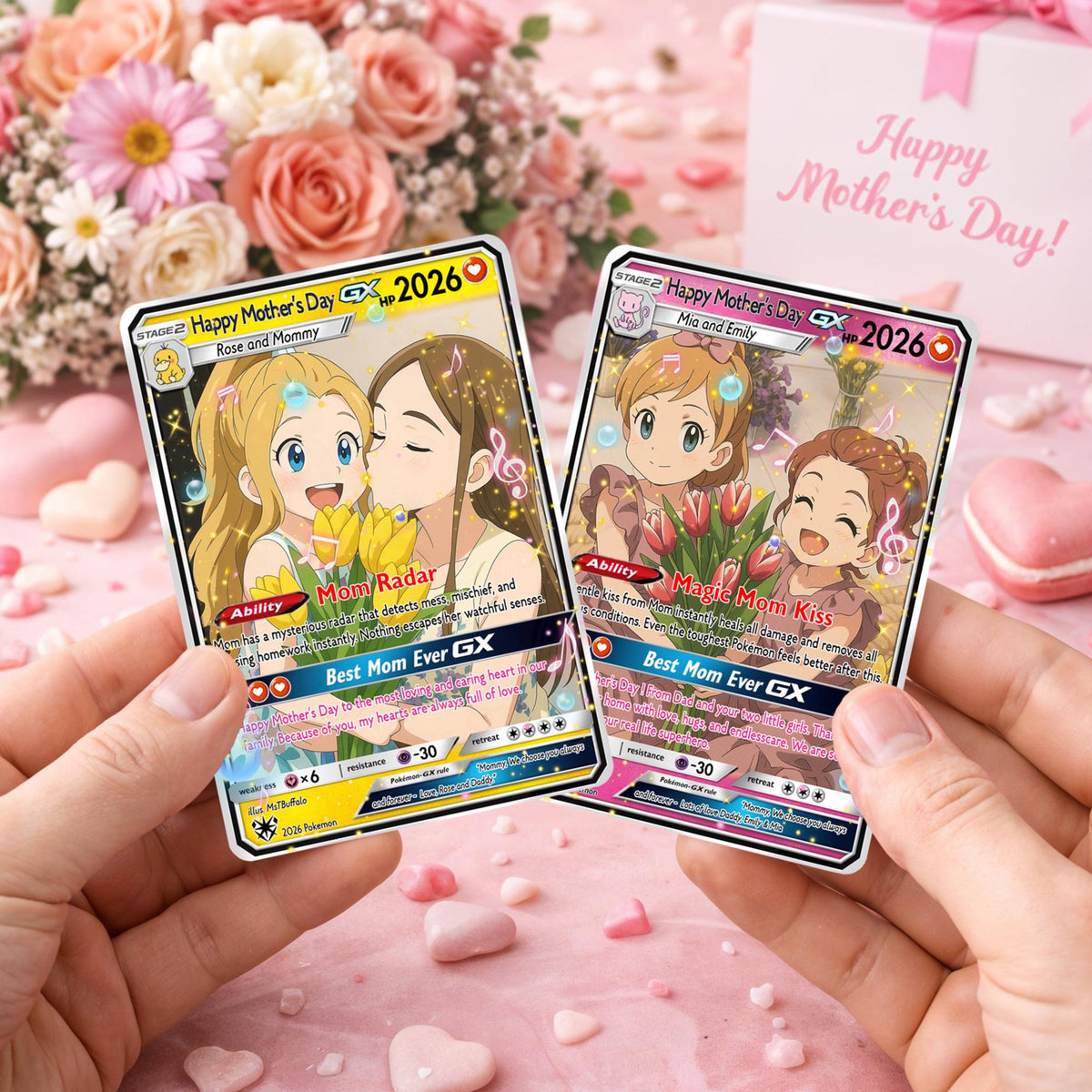 PKM Mother's Day Card, Custom Photo Art Card, Best Mom Wallet Card, Personalized PKM Gift for Mum, Gift From Kids, New Mom Gift