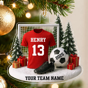 3D Effect Soccer Player Soccer Team Uniform - Personalized Acrylic Ornament - Gift For Soccer Lovers, Soccer Team