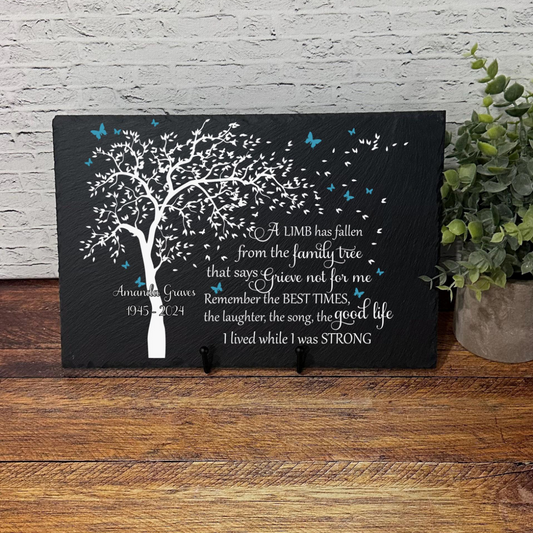 A Limb Has Fallen, Sympathy Gift, Slate Grave Marker, Keepsake, Remembrance, Bereavement Gift, Loss of a Loved One